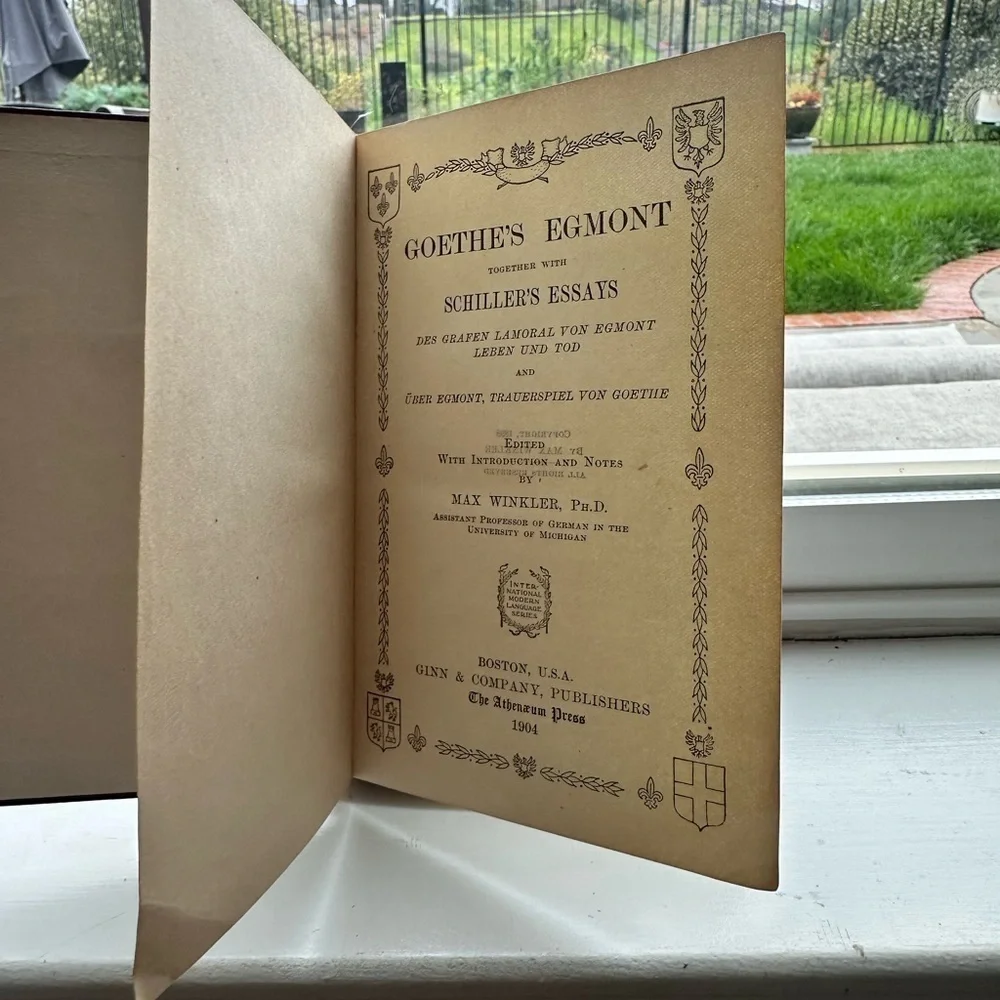 Goethe's Egmont Book